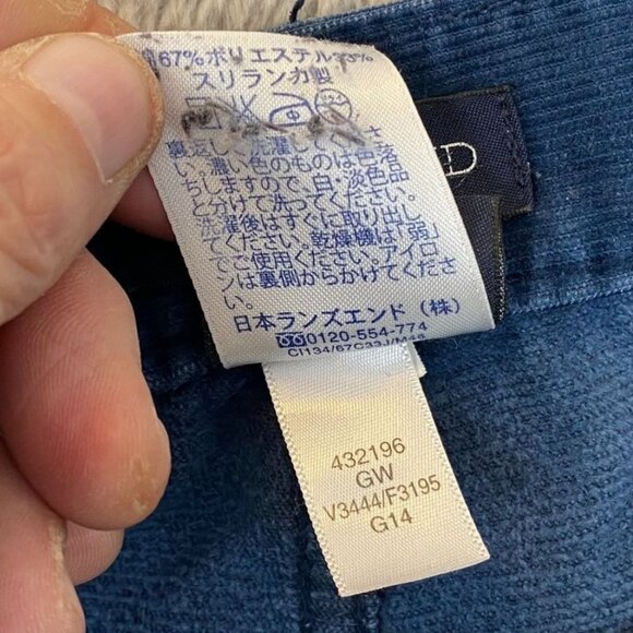 Lands End Mens Pants Size 40x25 Corduroy Straight Casual Traditional Fit Blue Y2 - Picture 10 of 12